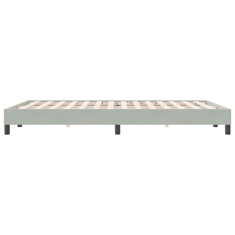 Casa si Gradina - Mobilier - Paturi si accesorii - Paturi - Pat cu arcuri fara saltea gri deschis 140x220 cm catifea - Infinity.ro
