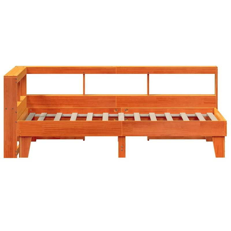 Casa si Gradina - Mobilier - Paturi si accesorii - Paturi - Pat biblioteca fara saltea maro ceruit 75x190 cm lemn masiv pin - Infinity.ro