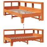 Casa si Gradina - Mobilier - Paturi si accesorii - Paturi - Pat biblioteca fara saltea maro ceruit 75x190 cm lemn masiv pin - Infinity.ro