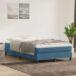 Casa si Gradina - Mobilier - Paturi si accesorii - Paturi - Pat cu arcuri fara saltea Albastru inchis 120x220 cm catifea - Infinity.ro