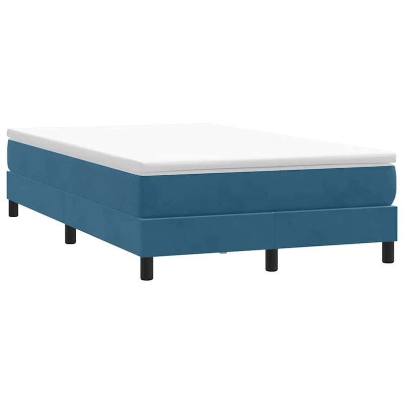 Casa si Gradina - Mobilier - Paturi si accesorii - Paturi - Pat cu arcuri fara saltea Albastru inchis 120x220 cm catifea - Infinity.ro
