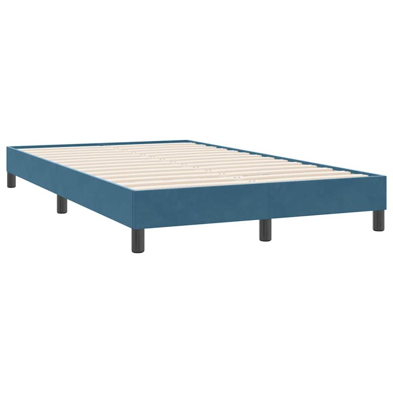 Casa si Gradina - Mobilier - Paturi si accesorii - Paturi - Pat cu arcuri fara saltea Albastru inchis 120x220 cm catifea - Infinity.ro