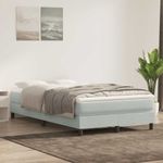 Casa si Gradina - Mobilier - Paturi si accesorii - Paturi - Pat cu arcuri fara saltea gri deschis 120x220 cm catifea - Infinity.ro