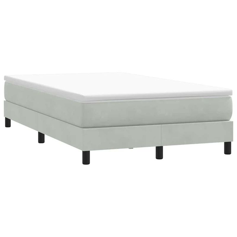 Casa si Gradina - Mobilier - Paturi si accesorii - Paturi - Pat cu arcuri fara saltea gri deschis 120x220 cm catifea - Infinity.ro