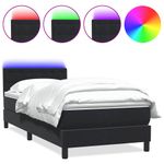 Casa si Gradina - Mobilier - Paturi si accesorii - Paturi - Pat box spring cu saltea, negru, 90x210 cm, catifea - Infinity.ro