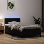Casa si Gradina - Mobilier - Paturi si accesorii - Paturi - Pat box spring cu saltea, negru, 90x210 cm, catifea - Infinity.ro