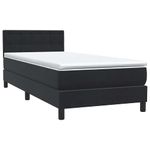 Casa si Gradina - Mobilier - Paturi si accesorii - Paturi - Pat box spring cu saltea, negru, 90x210 cm, catifea - Infinity.ro