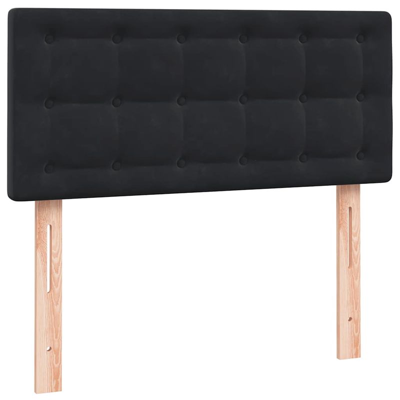 Casa si Gradina - Mobilier - Paturi si accesorii - Paturi - Pat box spring cu saltea, negru, 90x210 cm, catifea - Infinity.ro