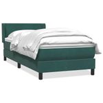 Casa si Gradina - Mobilier - Paturi si accesorii - Paturi - Pat box spring cu saltea, verde inchis, 80x220 cm, catifea - Infinity.ro
