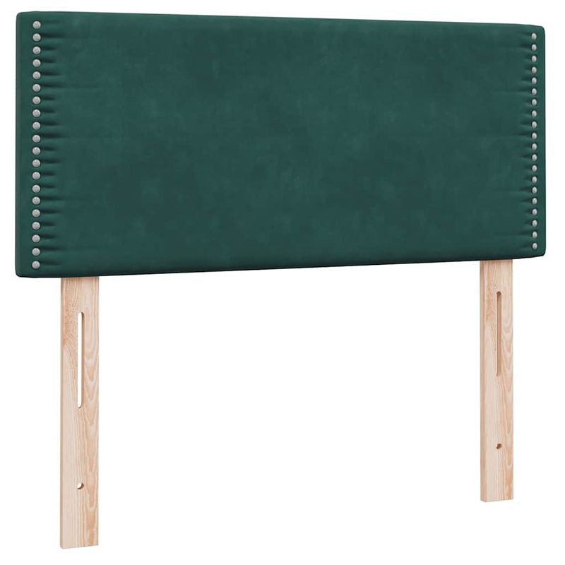 Casa si Gradina - Mobilier - Paturi si accesorii - Paturi - Pat box spring cu saltea, verde inchis, 80x220 cm, catifea - Infinity.ro
