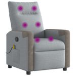 Ingrijire personala si Cosmetice - Sanatate si wellness - Articole wellness - Fotolii de masaj - Fotoliu de masaj rabatabil, gri deschis, textil - Infinity.ro