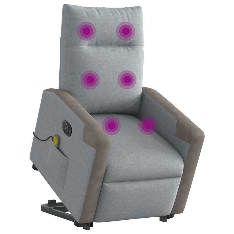 Ingrijire personala si Cosmetice - Sanatate si wellness - Articole wellness - Fotolii de masaj - Fotoliu electric masaj rabatabil cu ridicare, gri inchis textil - Infinity.ro