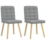 Casa si Gradina - Mobilier - Scaune si fotolii - Scaune - Scaune de bucatarie, 2 buc., gri deschis, material textil - Infinity.ro
