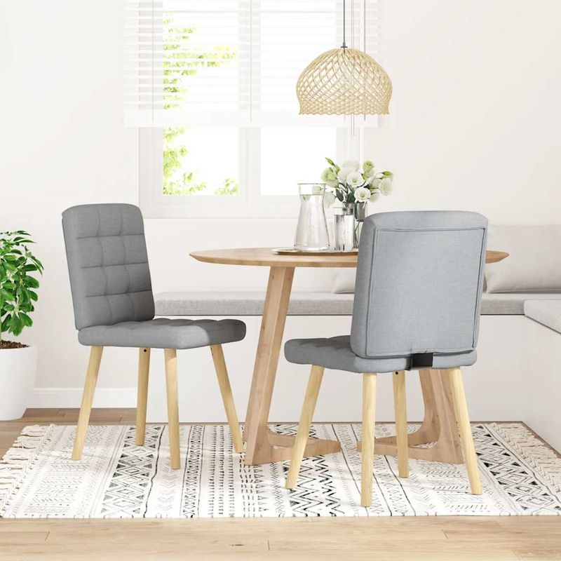 Casa si Gradina - Mobilier - Scaune si fotolii - Scaune - Scaune de bucatarie, 2 buc., gri deschis, material textil - Infinity.ro