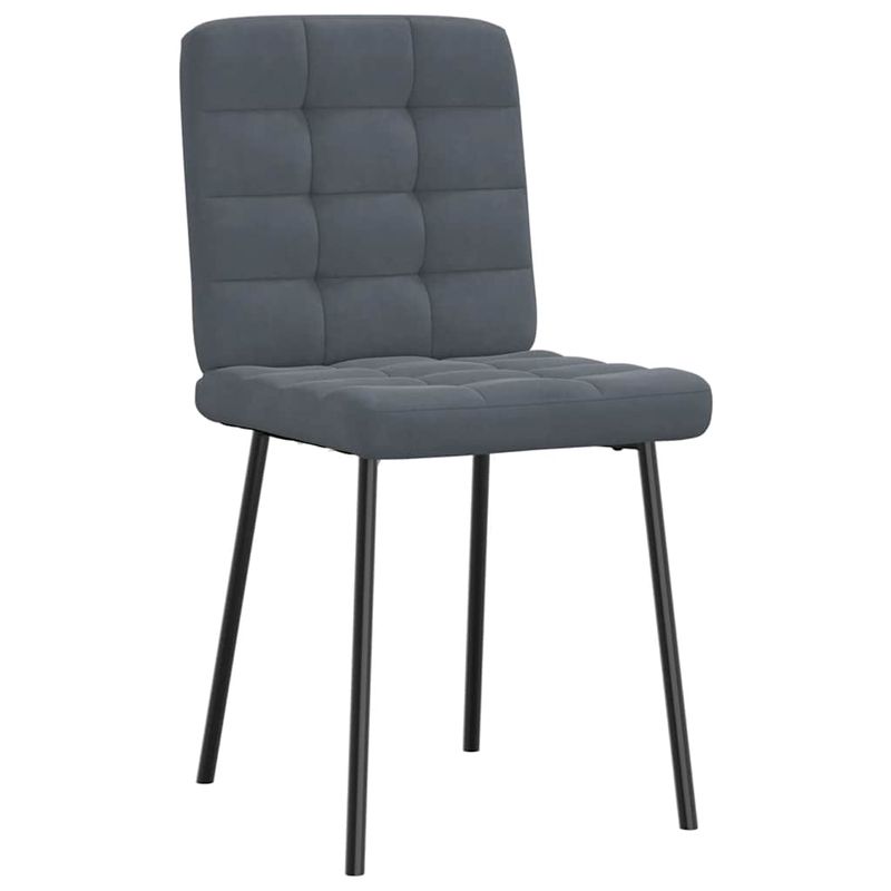 Casa si Gradina - Mobilier - Scaune si fotolii - Scaune - Scaune de bucatarie, 4 buc., gri inchis, catifea - Infinity.ro