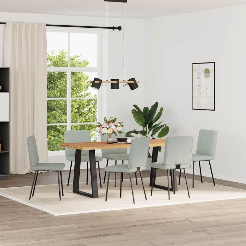 Casa si Gradina - Mobilier - Scaune si fotolii - Scaune - Scaune de sufragerie, 6 buc., gri deschis, catifea - Infinity.ro