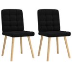 Casa si Gradina - Mobilier - Scaune si fotolii - Scaune - Scaune de bucatarie, 2 buc. negru, textil - Infinity.ro