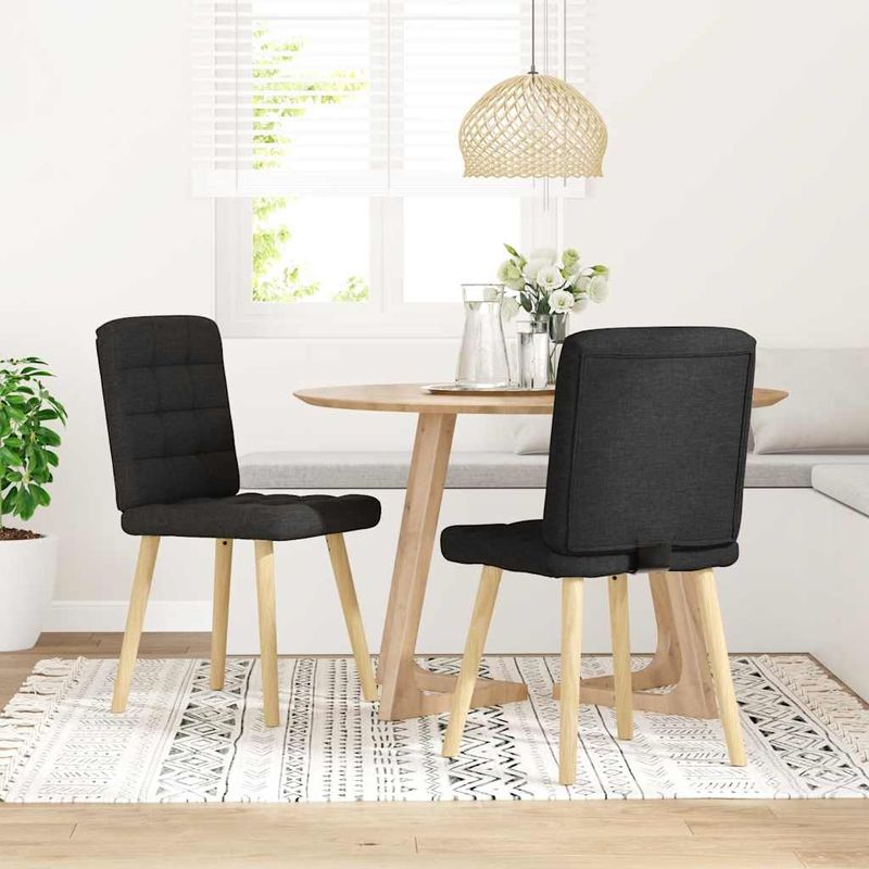 Casa si Gradina - Mobilier - Scaune si fotolii - Scaune - Scaune de bucatarie, 2 buc. negru, textil - Infinity.ro