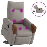 Ingrijire personala si Cosmetice - Sanatate si wellness - Articole wellness - Fotolii de masaj - Fotoliu electric masaj rabatabil cu ridicare, gri taupe, textil - Infinity.ro