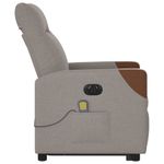 Ingrijire personala si Cosmetice - Sanatate si wellness - Articole wellness - Fotolii de masaj - Fotoliu electric masaj rabatabil cu ridicare, gri taupe, textil - Infinity.ro