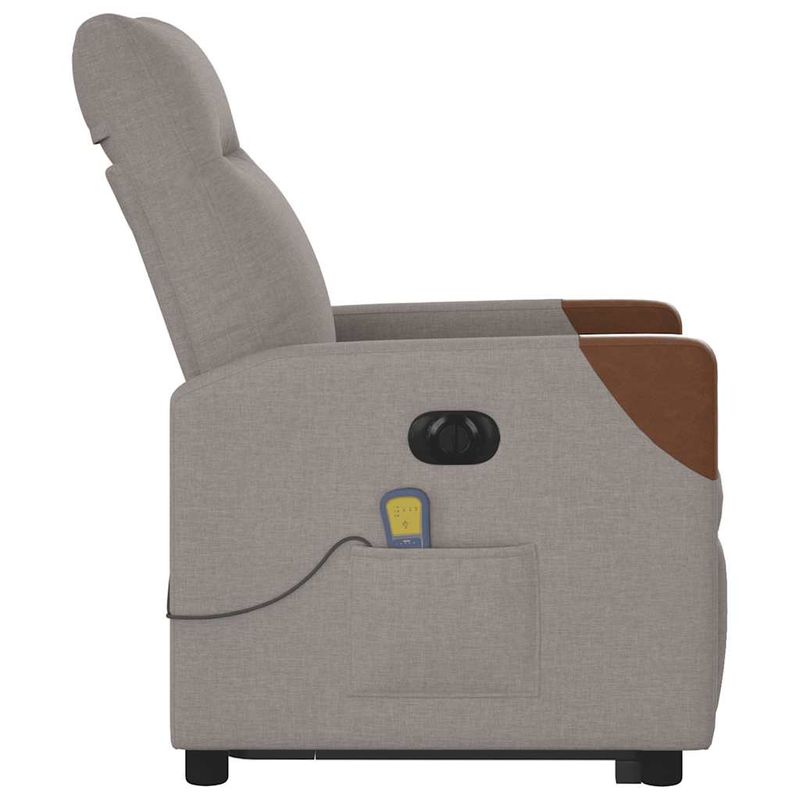 Ingrijire personala si Cosmetice - Sanatate si wellness - Articole wellness - Fotolii de masaj - Fotoliu electric masaj rabatabil cu ridicare, gri taupe, textil - Infinity.ro