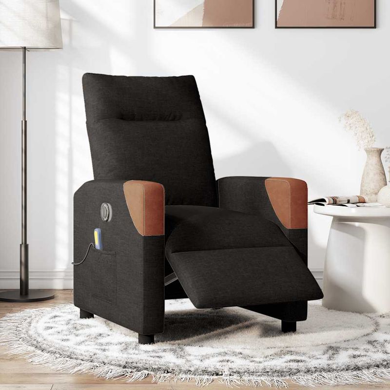 Ingrijire personala si Cosmetice - Sanatate si wellness - Articole wellness - Fotolii de masaj - Fotoliu electric de masaj rabatabil, negru, textil - Infinity.ro