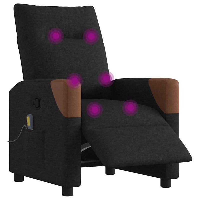 Ingrijire personala si Cosmetice - Sanatate si wellness - Articole wellness - Fotolii de masaj - Fotoliu electric de masaj rabatabil, negru, textil - Infinity.ro