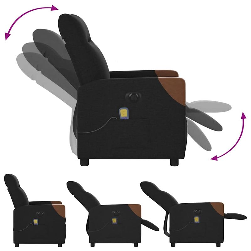 Ingrijire personala si Cosmetice - Sanatate si wellness - Articole wellness - Fotolii de masaj - Fotoliu electric de masaj rabatabil, negru, textil - Infinity.ro