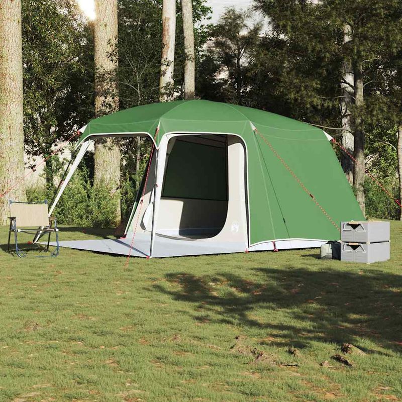 Sport si Outdoor - Camping - Corturi camping - Cort de camping cu dom veranda pentru 5 persoane, impermeabil, verde - Infinity.ro
