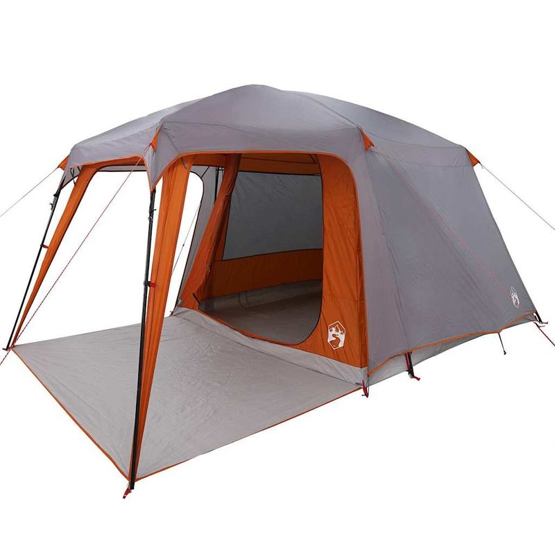 Sport si Outdoor - Camping - Corturi camping - Cort de camping cu dom veranda pentru 5 persoane, impermeabil, gri și portocaliu - Infinity.ro