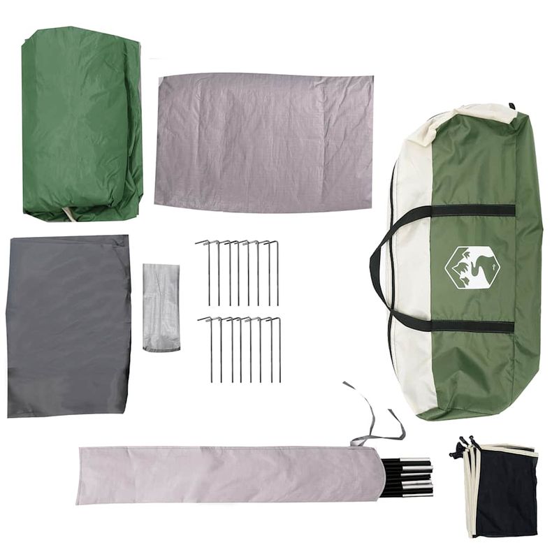 Sport si Outdoor - Camping - Corturi camping - Cort de camping cu dom veranda pentru 5 persoane, impermeabil, verde - Infinity.ro