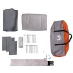 Sport si Outdoor - Camping - Corturi camping - Cort de camping cu dom veranda pentru 5 persoane, impermeabil, gri și portocaliu - Infinity.ro