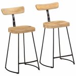 Casa si Gradina - Mobilier - Scaune si fotolii - Scaune - Scaune de bar 2 buc 49x43x88 cm lemn masiv de mango, maro și negru - Infinity.ro