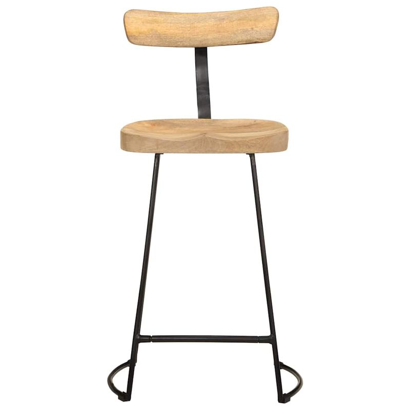 Casa si Gradina - Mobilier - Scaune si fotolii - Scaune - Scaune de bar 2 buc 49x43x88 cm lemn masiv de mango, maro și negru - Infinity.ro