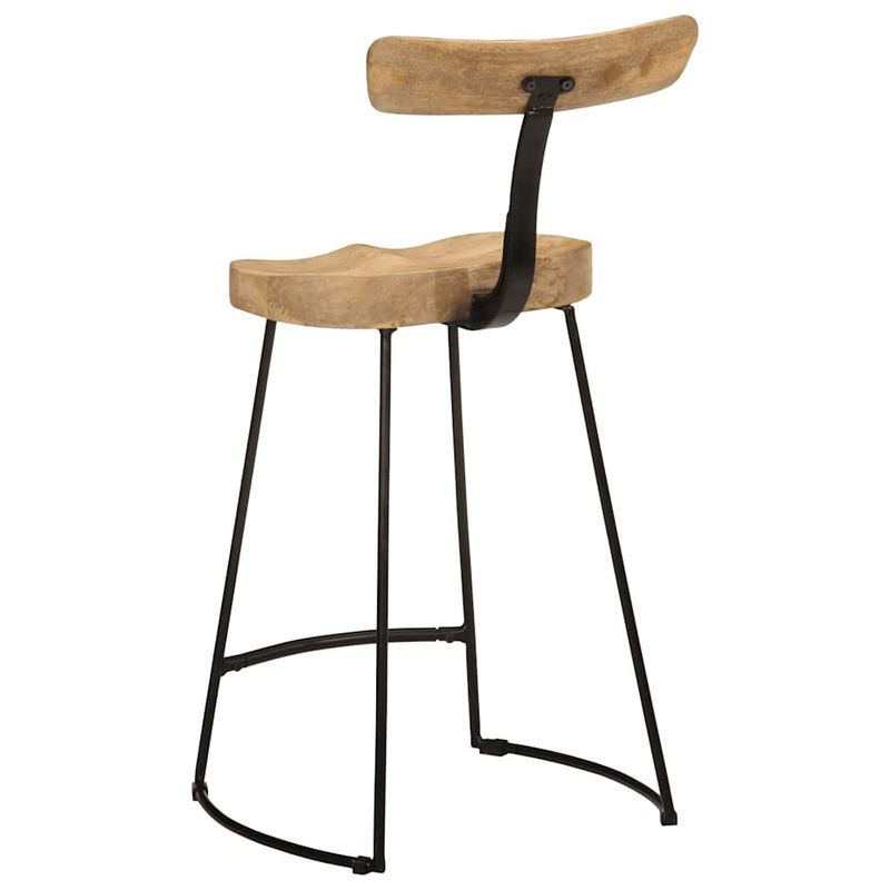 Casa si Gradina - Mobilier - Scaune si fotolii - Scaune - Scaune de bar 2 buc 49x43x88 cm lemn masiv de mango, maro și negru - Infinity.ro