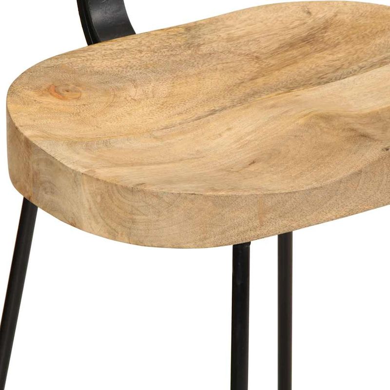 Casa si Gradina - Mobilier - Scaune si fotolii - Scaune - Scaune de bar 2 buc 49x43x88 cm lemn masiv de mango, maro și negru - Infinity.ro