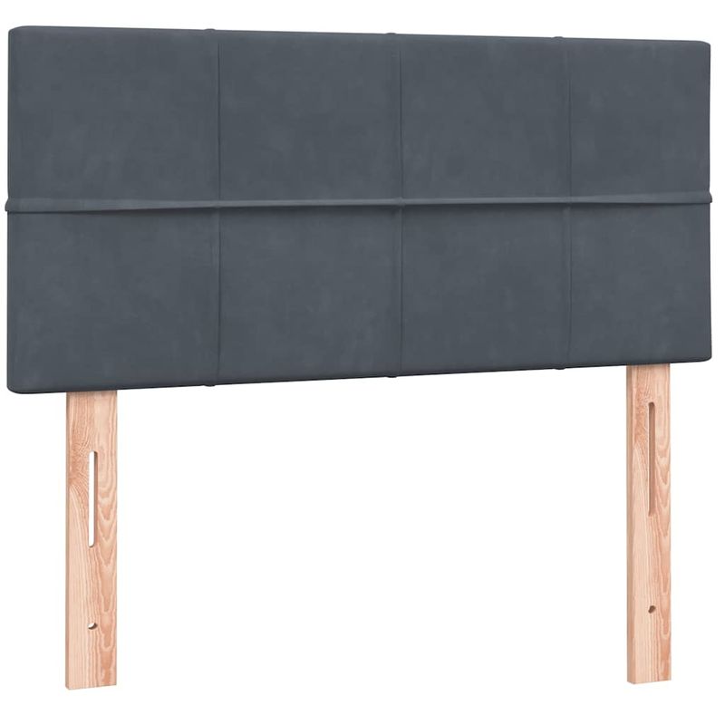 Casa si Gradina - Mobilier - Paturi si accesorii - Paturi - Pat box spring cu saltea, gri inchis, 80x210 cm, catifea - Infinity.ro