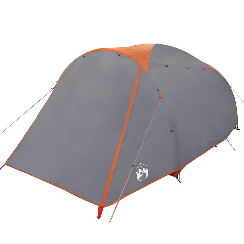 Sport si Outdoor - Camping - Corturi camping - Cort de familie tunel 6 persoane, gri/portocaliu, impermeabil - Infinity.ro