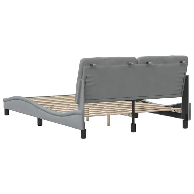 Casa si Gradina - Mobilier - Paturi si accesorii - Paturi - Cadru de pat fara saltea, gri deschis, 140x190 cm, textil - Infinity.ro