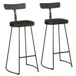 Casa si Gradina - Mobilier - Scaune si fotolii - Scaune - Scaune de bar 2 buc Negru 49x43x103 cm Lemn masiv Mango - Infinity.ro