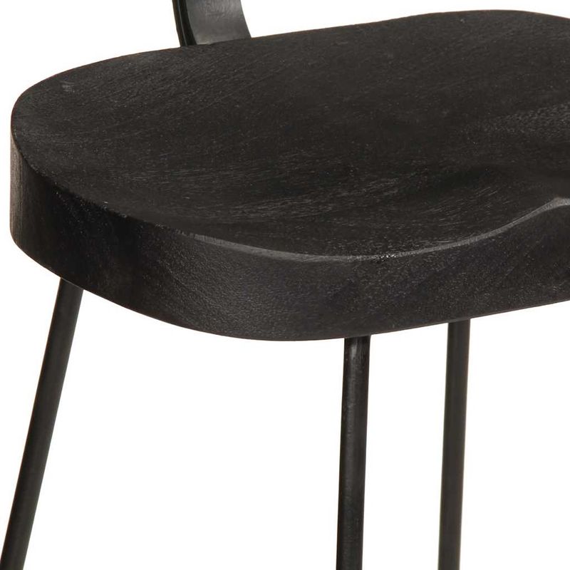 Casa si Gradina - Mobilier - Scaune si fotolii - Scaune - Scaune de bar 2 buc Negru 49x43x103 cm Lemn masiv Mango - Infinity.ro