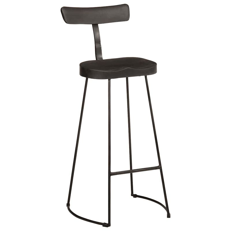 Casa si Gradina - Mobilier - Scaune si fotolii - Scaune - Scaune de bar 2 buc Negru 49x43x103 cm Lemn masiv Mango - Infinity.ro
