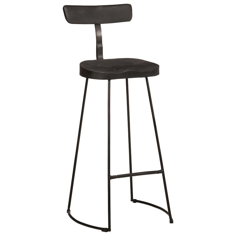 Casa si Gradina - Mobilier - Scaune si fotolii - Scaune - Scaune de bar 2 buc Negru 49x43x103 cm Lemn masiv Mango - Infinity.ro