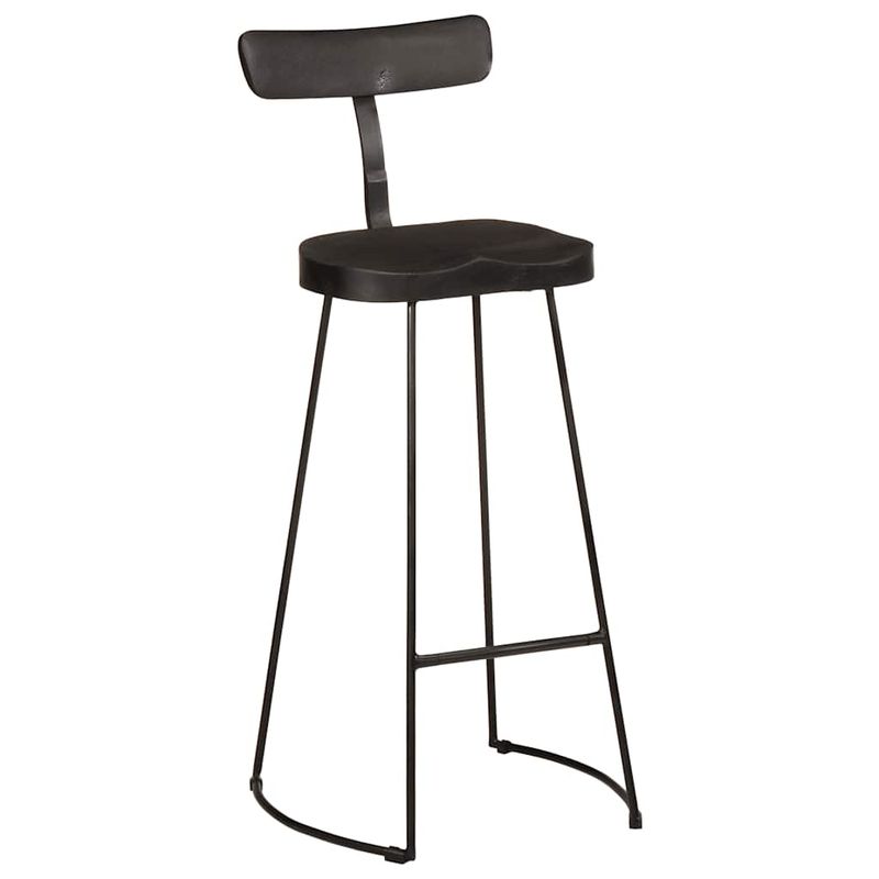 Casa si Gradina - Mobilier - Scaune si fotolii - Scaune - Scaune de bar 2 buc Negru 49x43x103 cm Lemn masiv Mango - Infinity.ro
