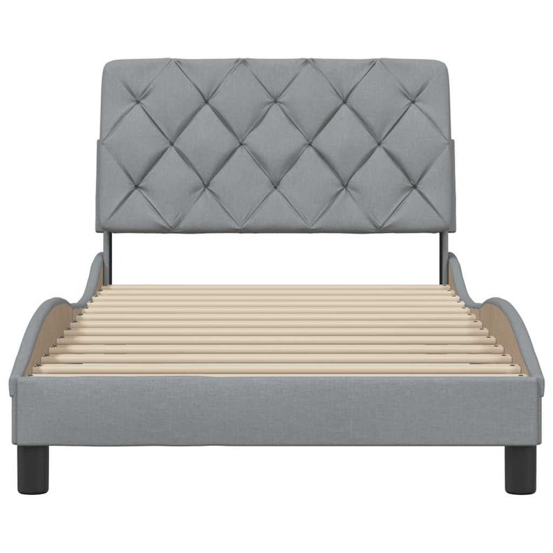 Casa si Gradina - Mobilier - Paturi si accesorii - Paturi - Cadru de pat fara saltea, gri deschis, 100x200 cm, textil - Infinity.ro