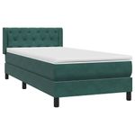 Casa si Gradina - Mobilier - Paturi si accesorii - Paturi - Pat box spring cu saltea, verde inchis, 80x220 cm, catifea - Infinity.ro