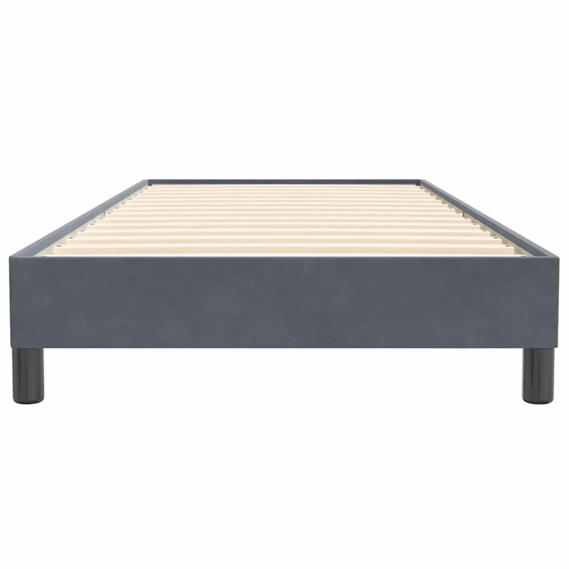Casa si Gradina - Mobilier - Paturi si accesorii - Paturi - Pat cu arcuri fara saltea Gri inchis 80x220 cm catifea - Infinity.ro