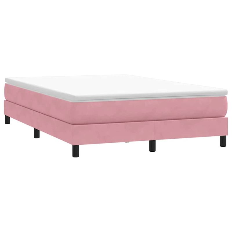 Casa si Gradina - Mobilier - Paturi si accesorii - Paturi - Pat cu arcuri fara saltea roz 160x220 cm catifea - Infinity.ro