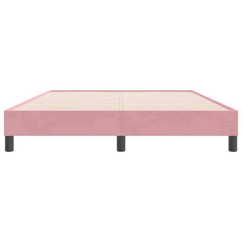 Casa si Gradina - Mobilier - Paturi si accesorii - Paturi - Pat cu arcuri fara saltea roz 160x220 cm catifea - Infinity.ro