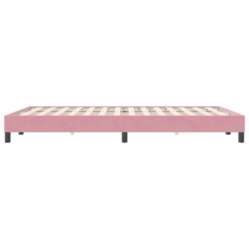Casa si Gradina - Mobilier - Paturi si accesorii - Paturi - Pat cu arcuri fara saltea roz 160x220 cm catifea - Infinity.ro